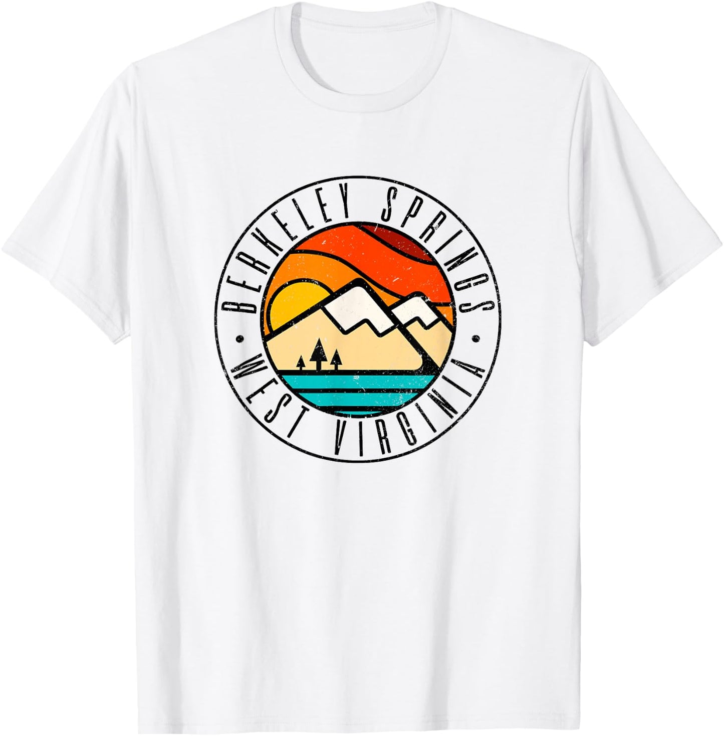 Minimalist Outdoors Berkeley Springs West Virginia WV T-Shirt - T-Shirt | White