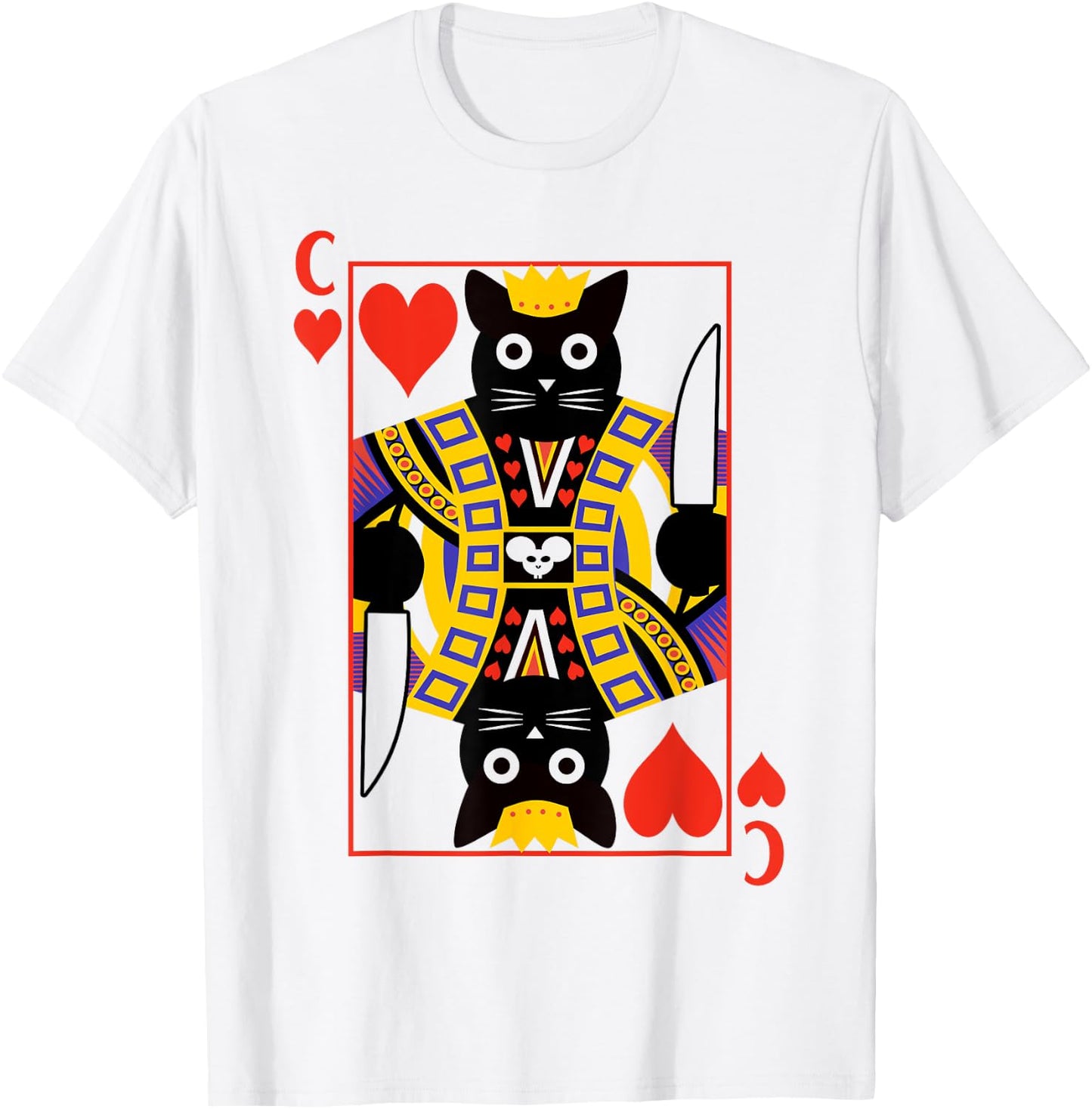 King Of Hearts Cat Poker Playing Card Women T-Shirt - T-Shirt | White