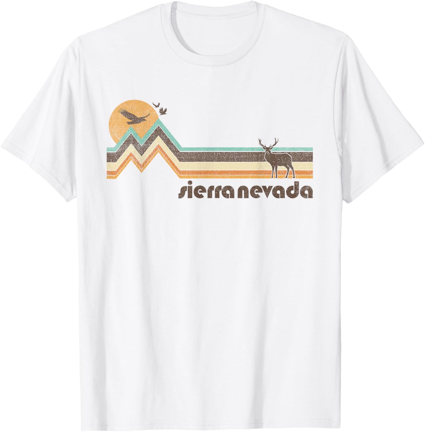 Sierra Nevada 70s 80s Retro Style Vintage Distressed Gift T-Shirt - T-Shirt | White