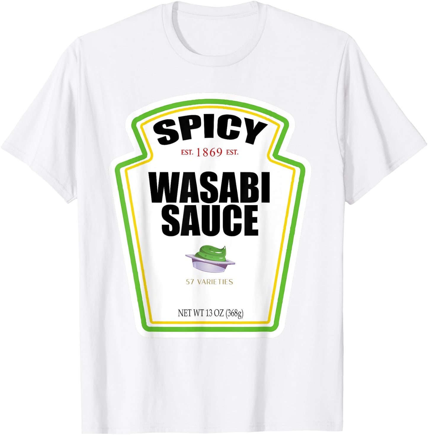 Spicy Wasabi Sauce Bottle Label Funny Halloween Costume T-Shirt - T-Shirt | White