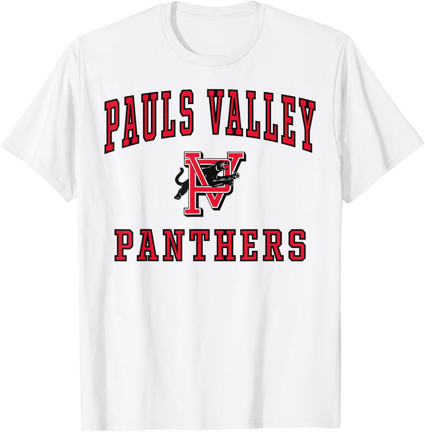 Pauls Valley High School Panthers C1 T-Shirt - T-Shirt | White