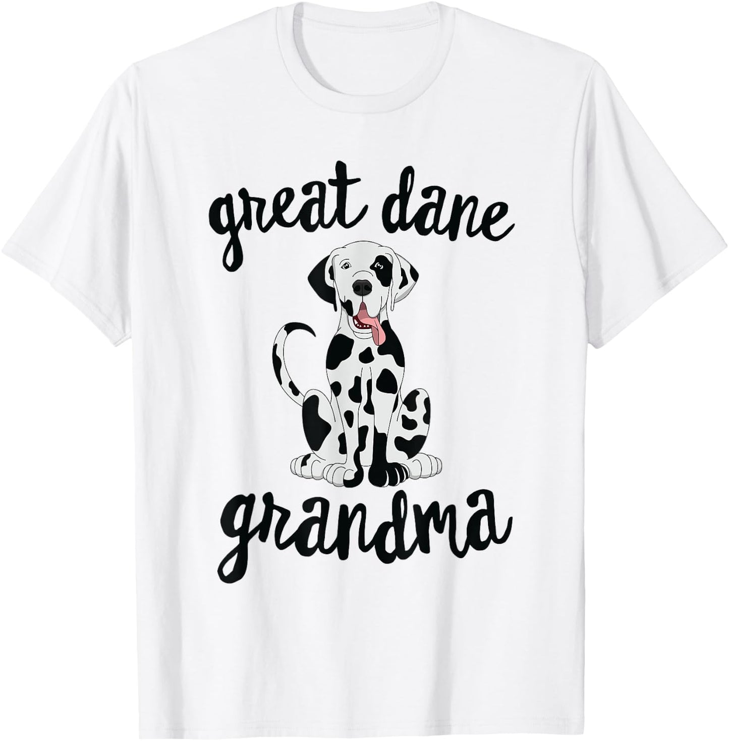 Harlequin Great Dane Grandma Pawma Dog Grandparent Grandmaw Men Women Kids T-Shirt - T-Shirt | White