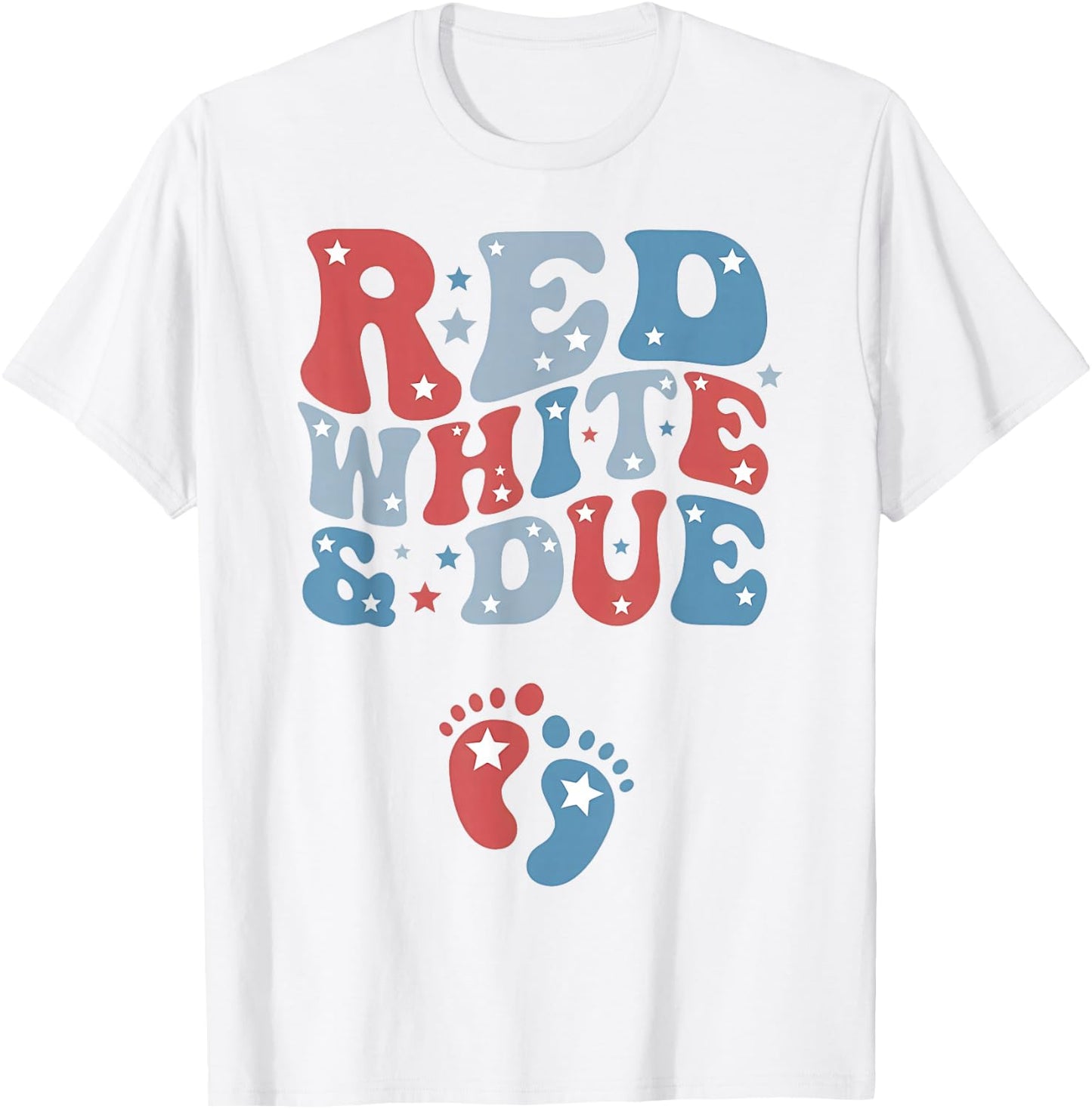 Red White and Due Gender Reveal Family Matching T-Shirt - T-Shirt | White