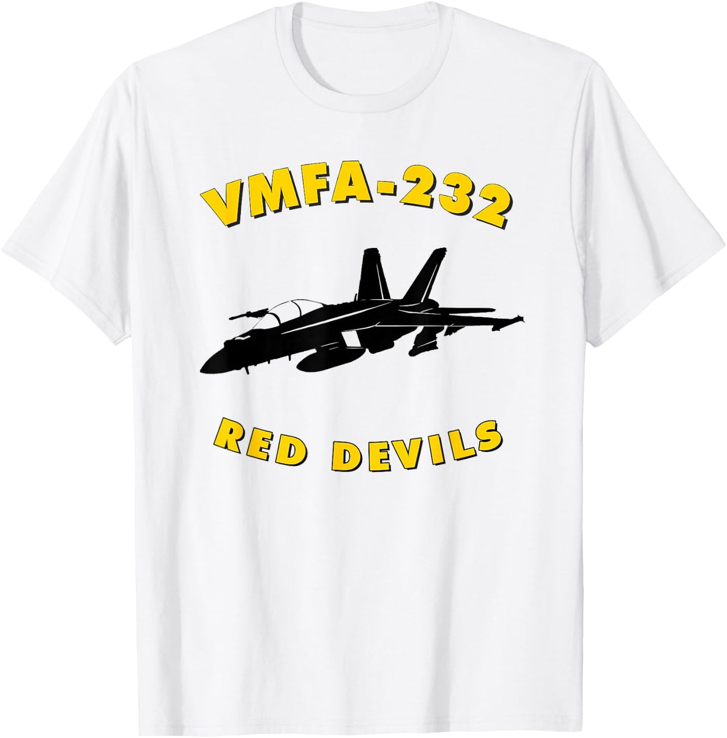 VMFA-232 Red Devils Fighter Squadron F/A-18 Hornet Jet T-Shirt - T-Shirt | White