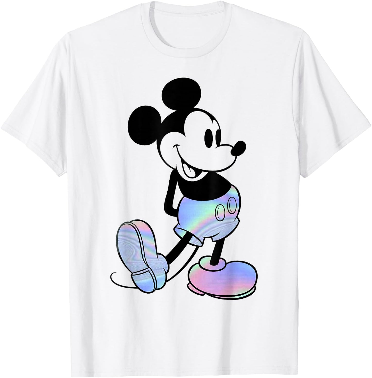 Disney Mickey Classic Holographic Mickey Mouse T-Shirt - T-Shirt | White