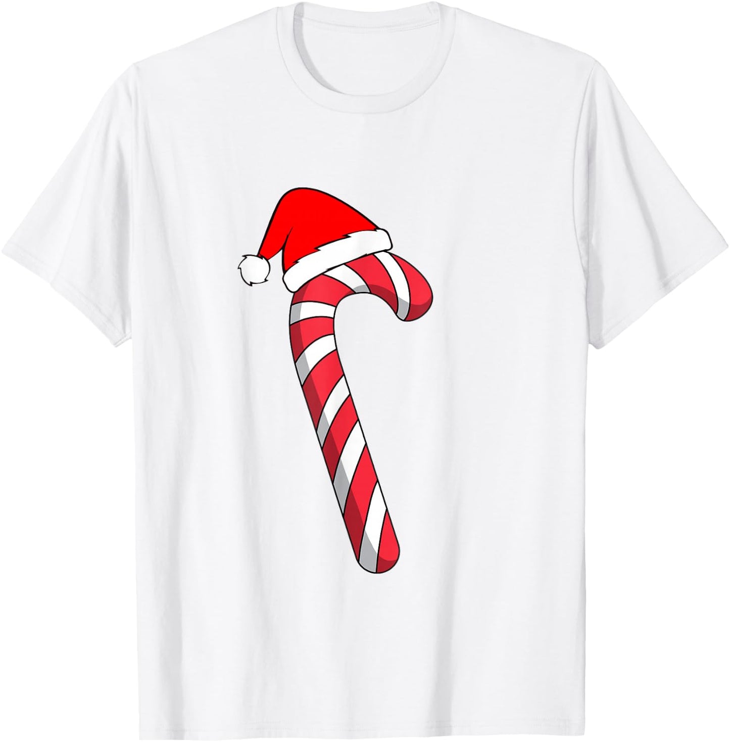 Christmas Candy Cane Santa Xmas T-Shirt - T-Shirt | White