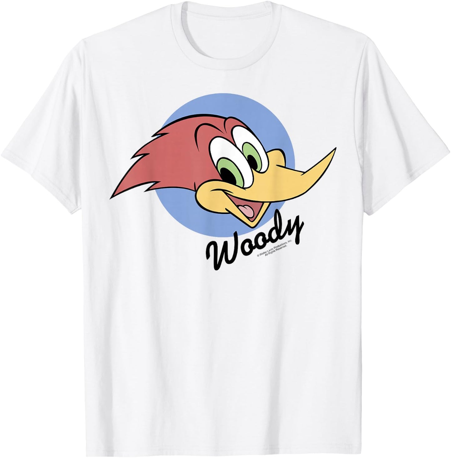Woody Woodpecker Face Circle Logo T-Shirt - T-Shirt | White