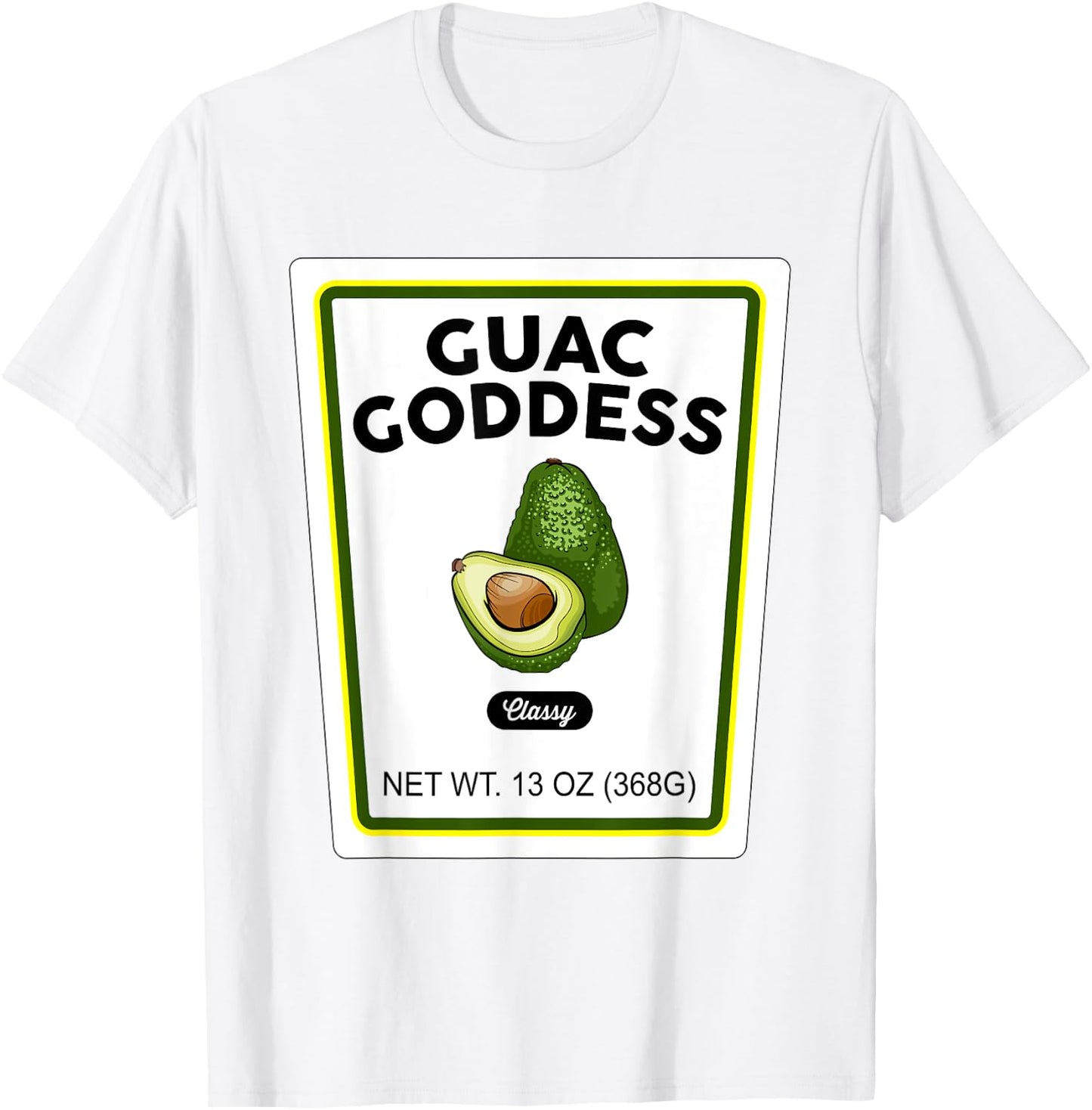 Halloween Matching Costume Guacamole Goddess Bottle Label T-Shirt - T-Shirt | White