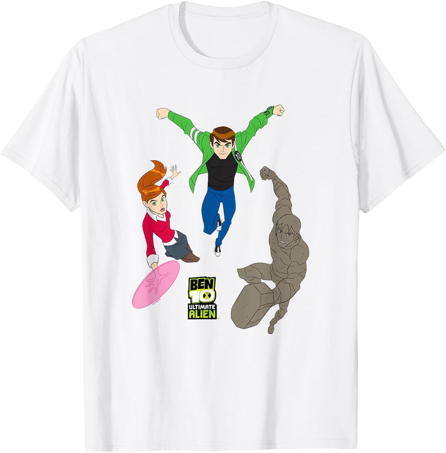 Ben 10 Ultimate Alien: Cosmic Destruction Main Heroes Trio T-Shirt - T-Shirt | White