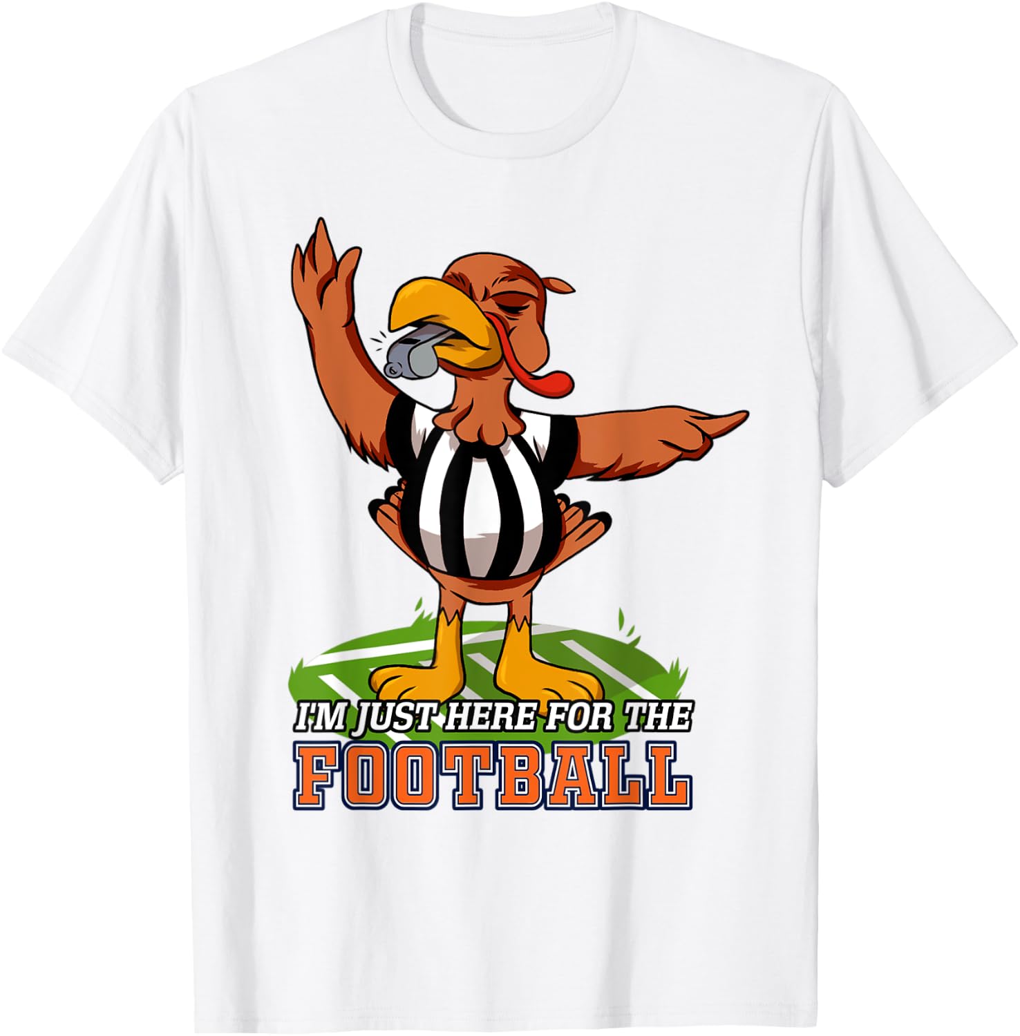 Thanksgiving Day Turkey Bowl I'm Just Here For The Football T-Shirt - T-Shirt | White
