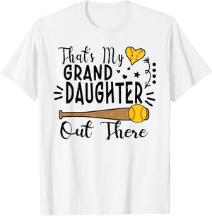 Das ist meine Enkeldaughter da draußen Softball Oma Opa T-Shirt - T-Shirt | White