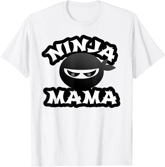 Funny Ninja Mama Multitasking WAHM Baby Birthday New Mom T-Shirt - T-Shirt | White