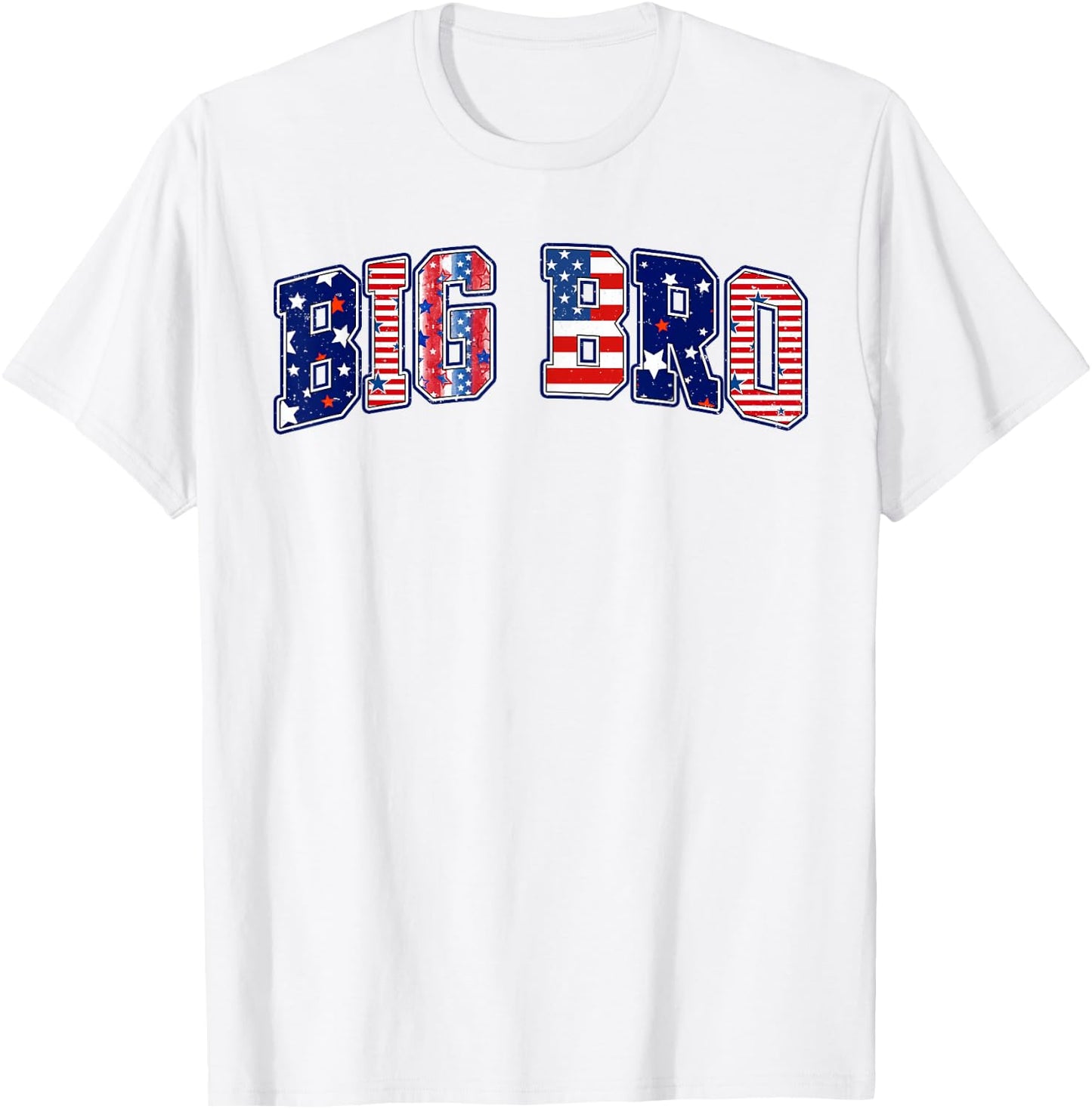 Patriotic Big Bro 4th of July American Flag Independence Day T-Shirt - T-Shirt | White