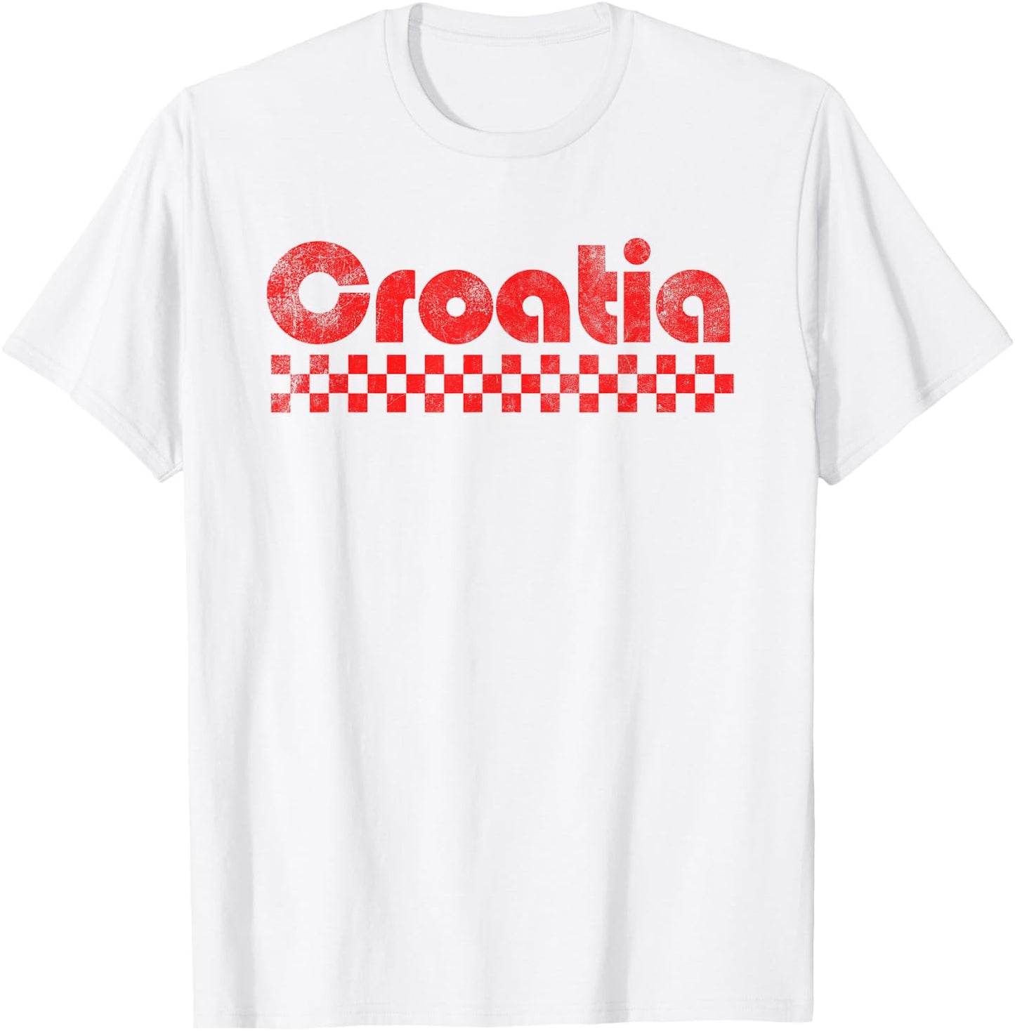 Croatia Fan Retro Vintage Flag T-Shirt - T-Shirt | White