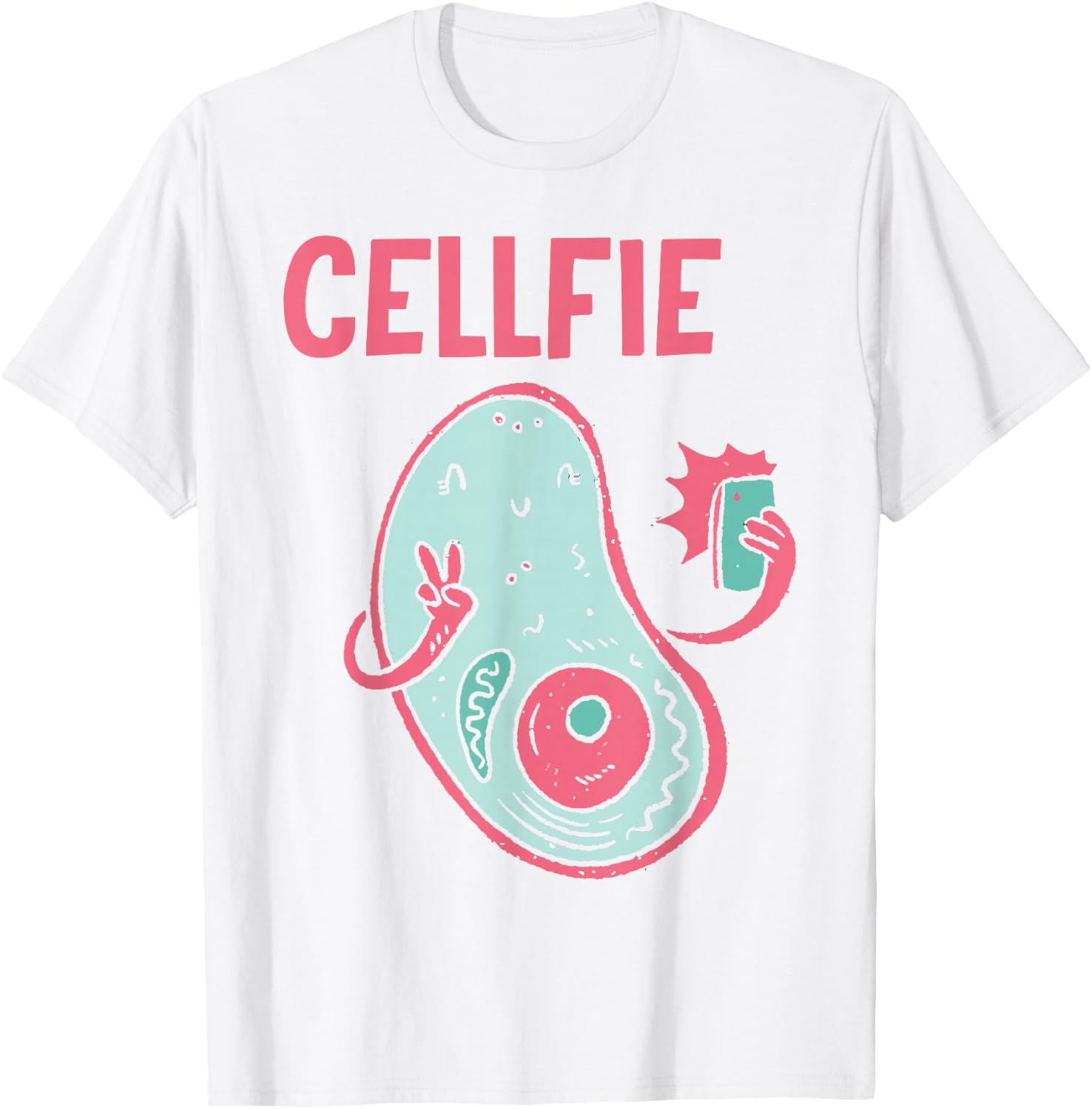 Cute Nerdy Cellfie Microbiology Science Biology Nerd T-Shirt - T-Shirt | White