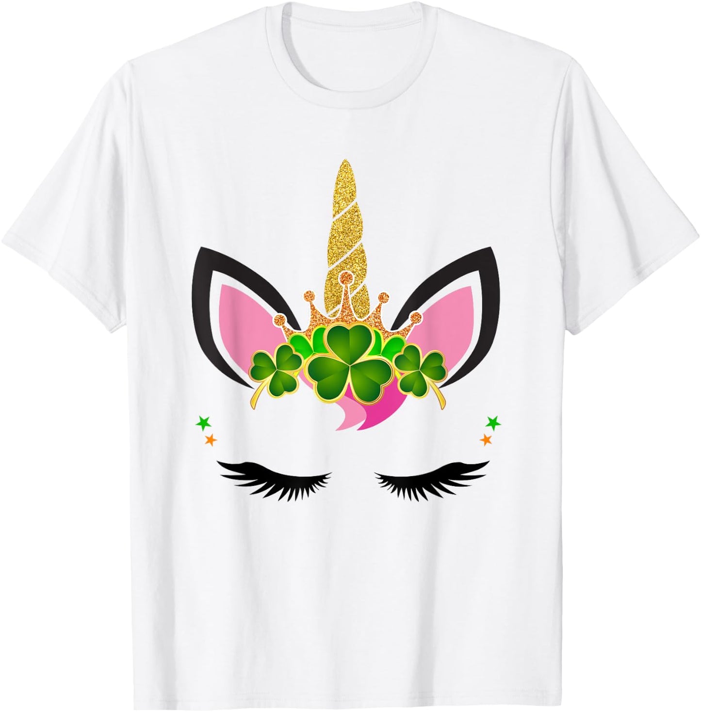 Unicorn Clover Leaf Unicorn Girl St Patricks Day T-Shirt - T-Shirt | White