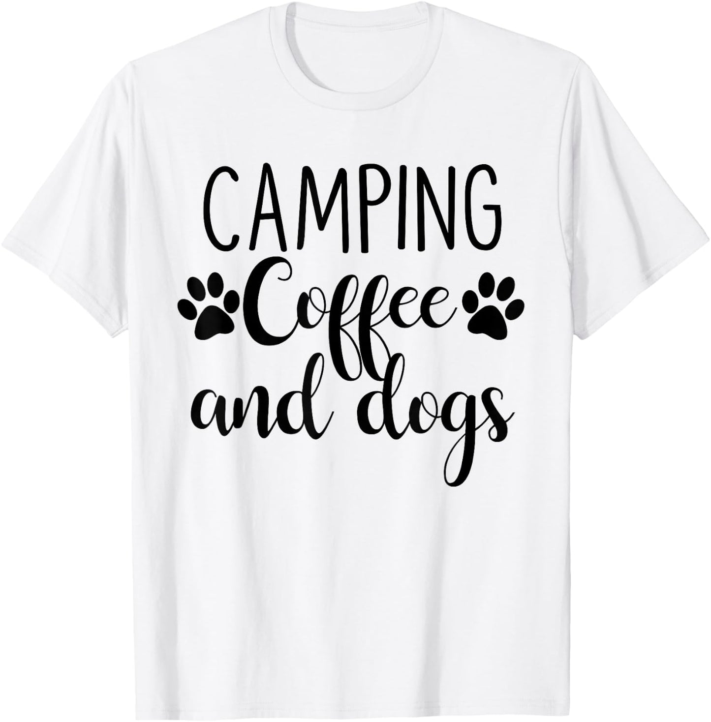 Camping Coffee And Dogs T-Shirt - T-Shirt | White