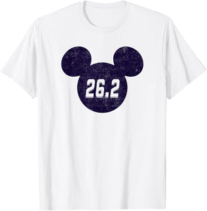 Disney Mickey Mouse Marathon 26.2 Fitness Runner T-Shirt - T-Shirt | White