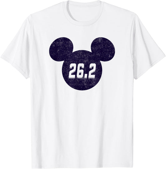 Disney Mickey Mouse Marathon 26.2 Fitness Runner T-Shirt - T-Shirt | White