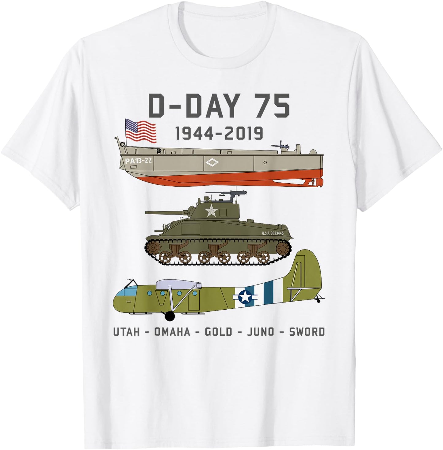 D-Day Normandy Landings WW2 75th Anniversary T Shirt Gift T-Shirt - T-Shirt | White