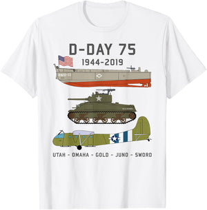 D-Day Normandy Landings WW2 75th Anniversary T Shirt Gift T-Shirt - T-Shirt | White
