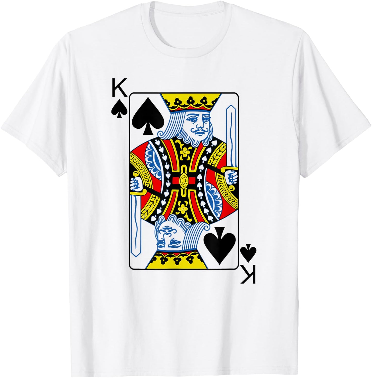 King Of Spades Playing Cards Poker T-Shirt - T-Shirt | White