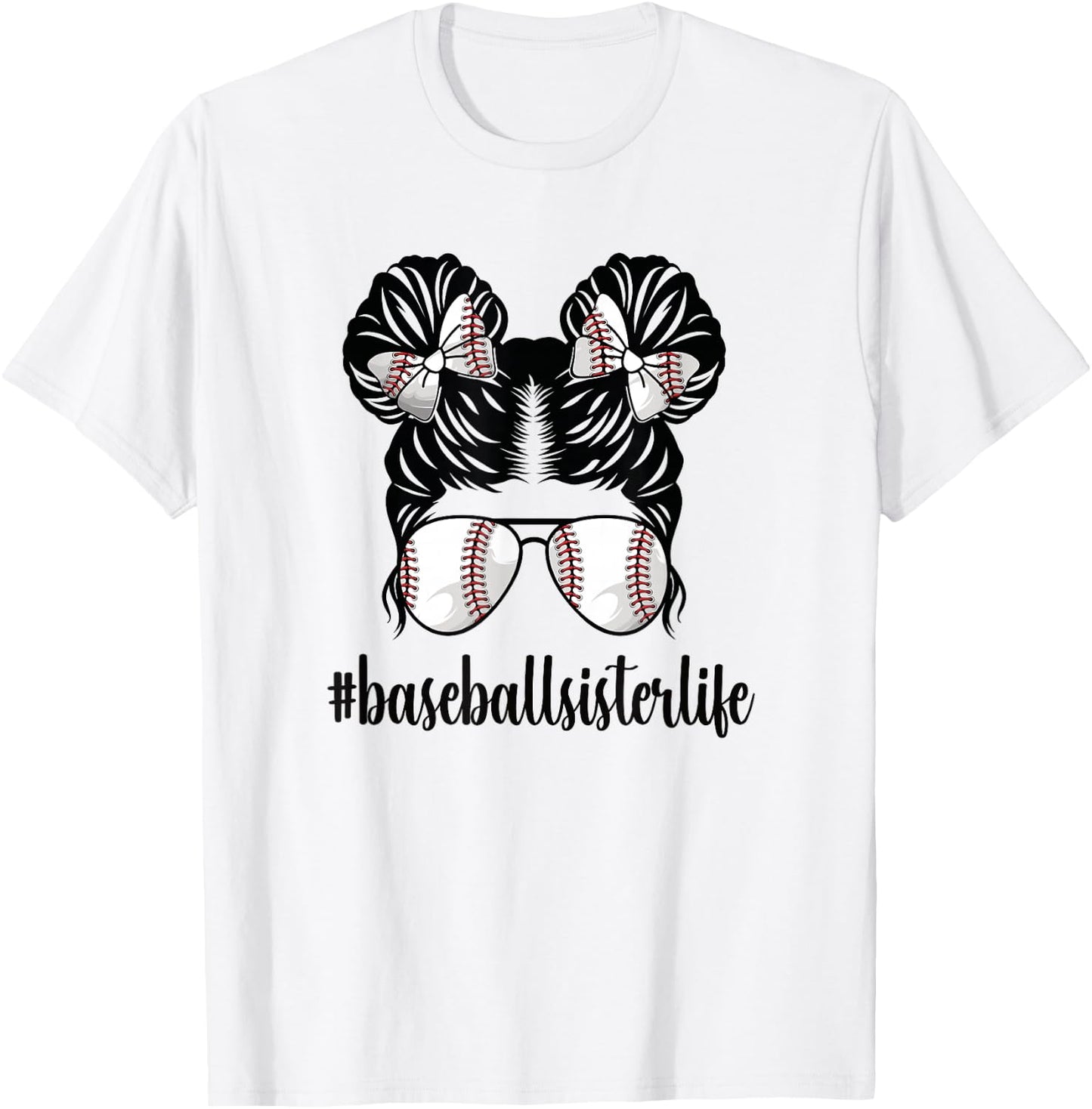 Proud Baseball Sister Of A Baseball Player Little Sis T-Shirt - T-Shirt | White