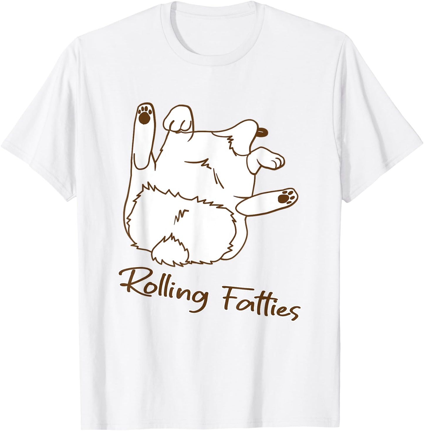 Funny Rolling Fatties Dog T-Shirt - T-Shirt | White
