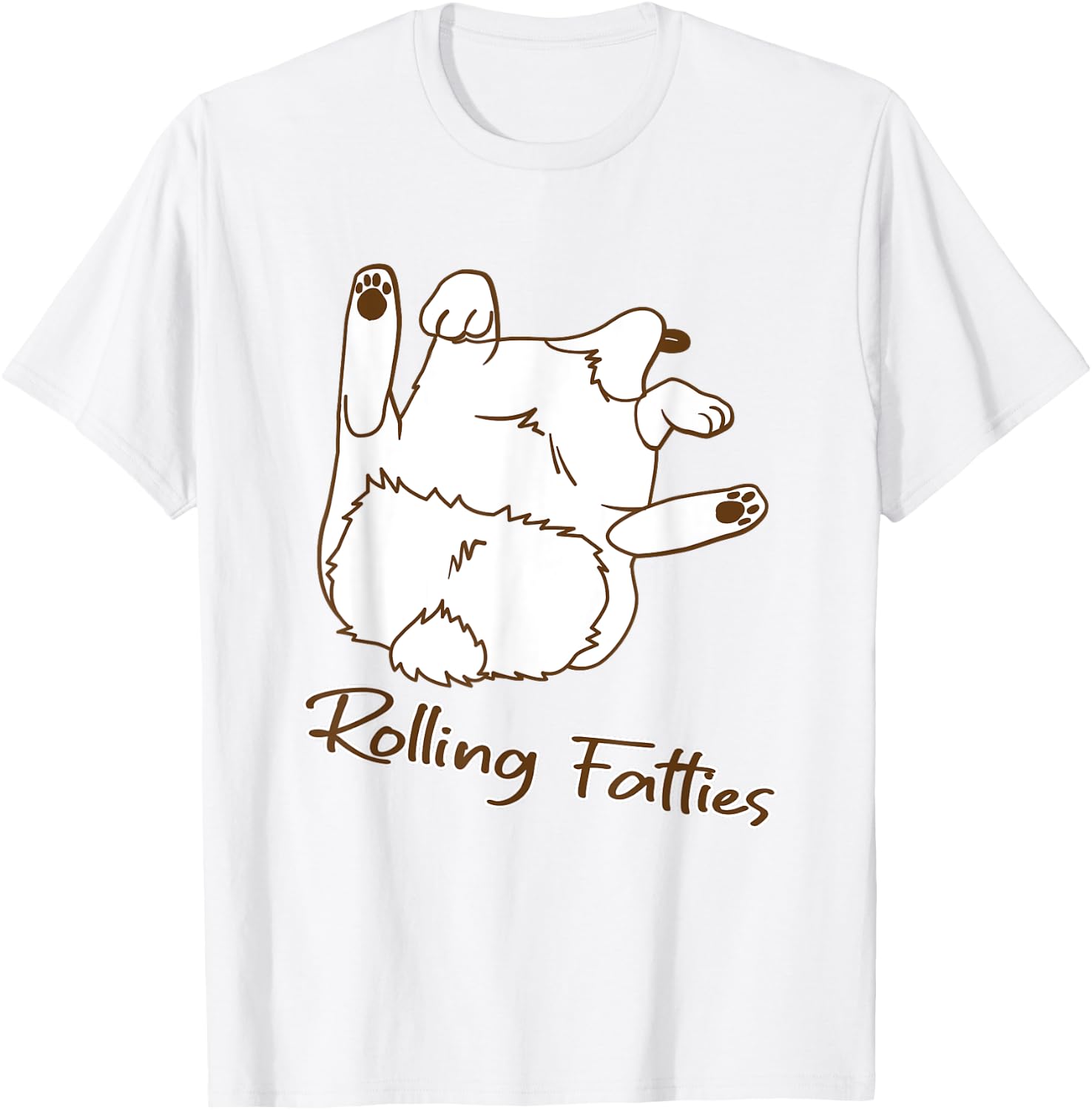 Funny Rolling Fatties Dog T-Shirt - T-Shirt | White
