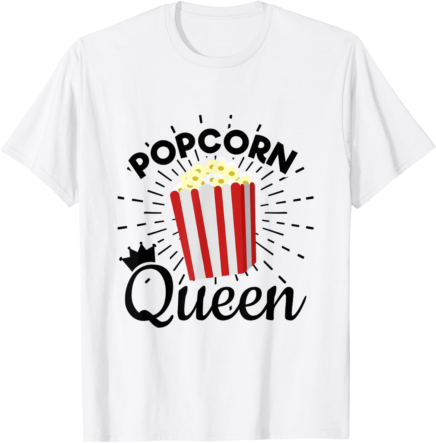 Popcorn Queen Popcorn Lover For Girls T-Shirt - T-Shirt | White