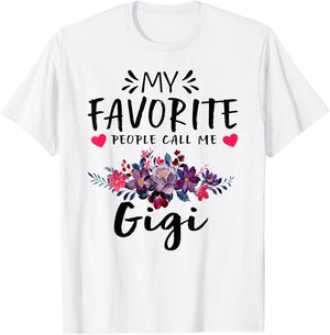 My Favorite People Call Me Gigi Floral Mothers Day T-Shirt - T-Shirt | White