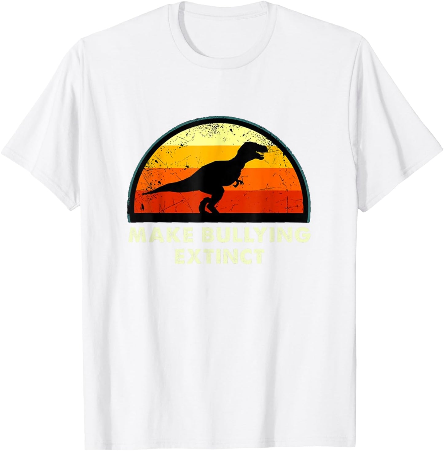 Make Bullying Extinct,We Wear Orange For Unity Day,Dinosaur T-Shirt - T-Shirt | White