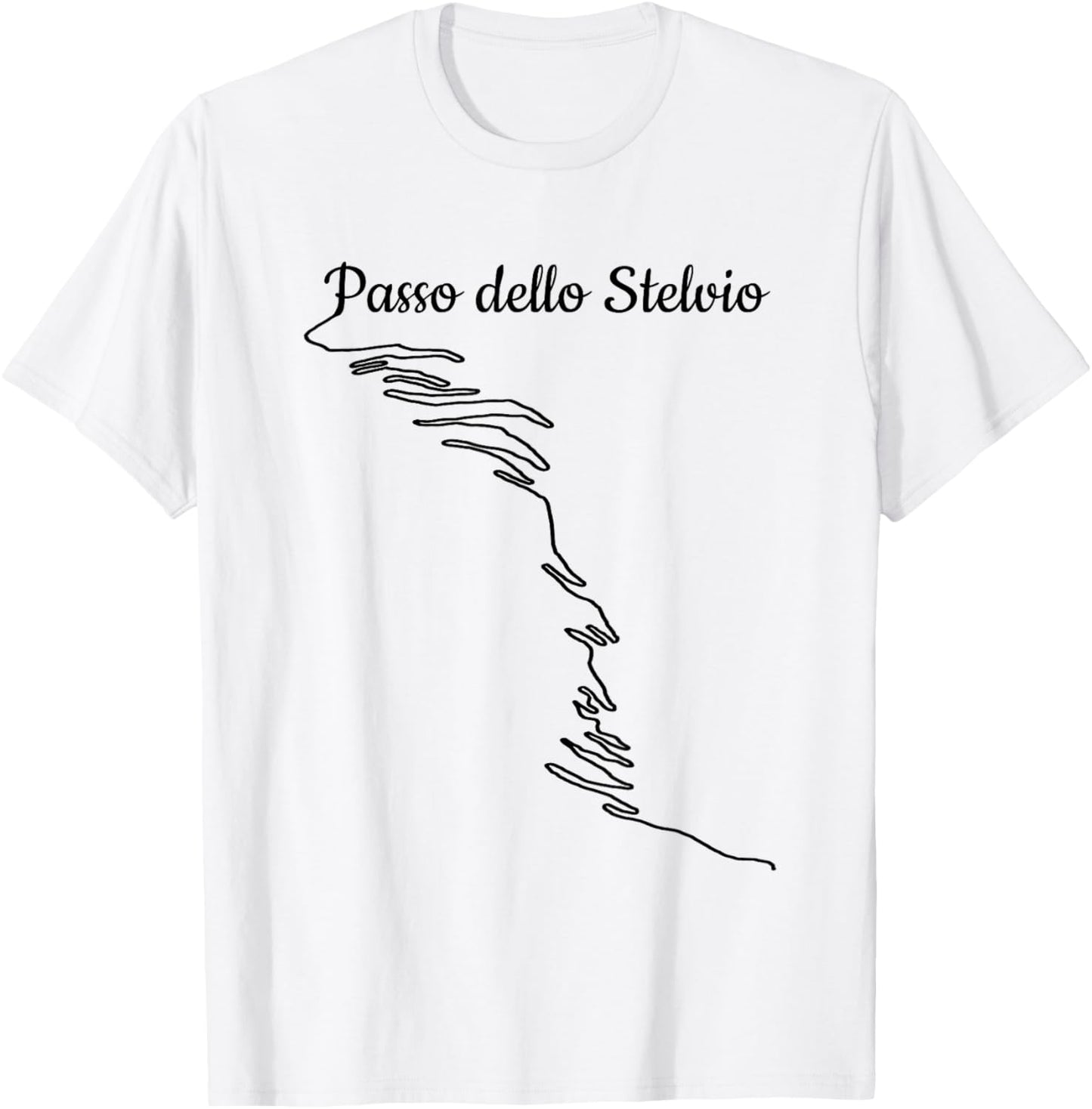 Passo dello Stelvio Bike Motorcycle and Cycling T-Shirt - T-Shirt | White