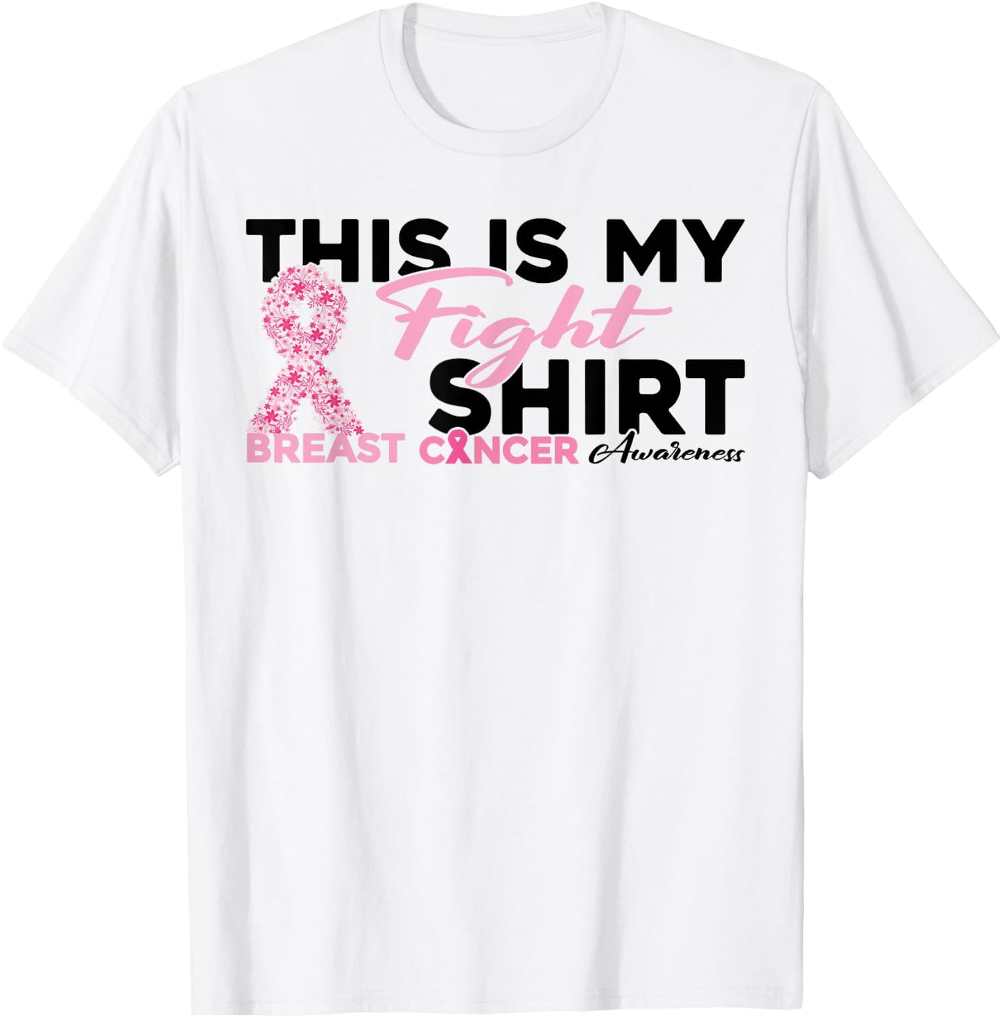 This Is My Fight Warrior Pink Woman Breast Cancer Awareness T-Shirt - T-Shirt | White