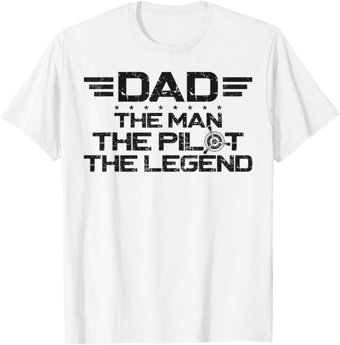 Airplane Pilot Dad Father Vintage Retro Dad The Man The T-Shirt - T-Shirt | White