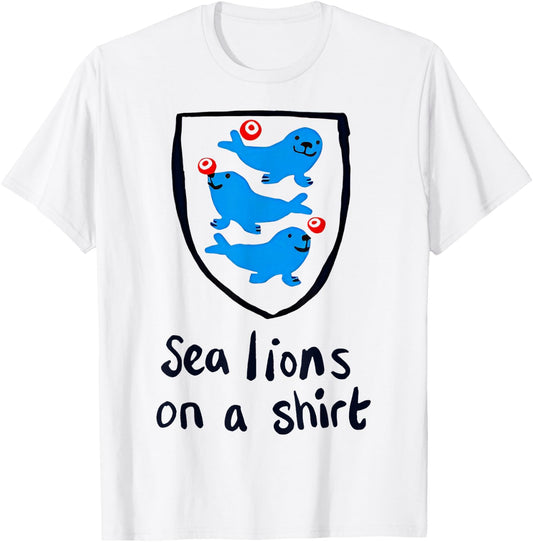 Cute Sea Lions On A T-Shirt - T-Shirt | White