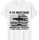 P-51 Mustang American Muscle Flag USA NAA P-51D WW2 Fighter T-Shirt - T-Shirt | White