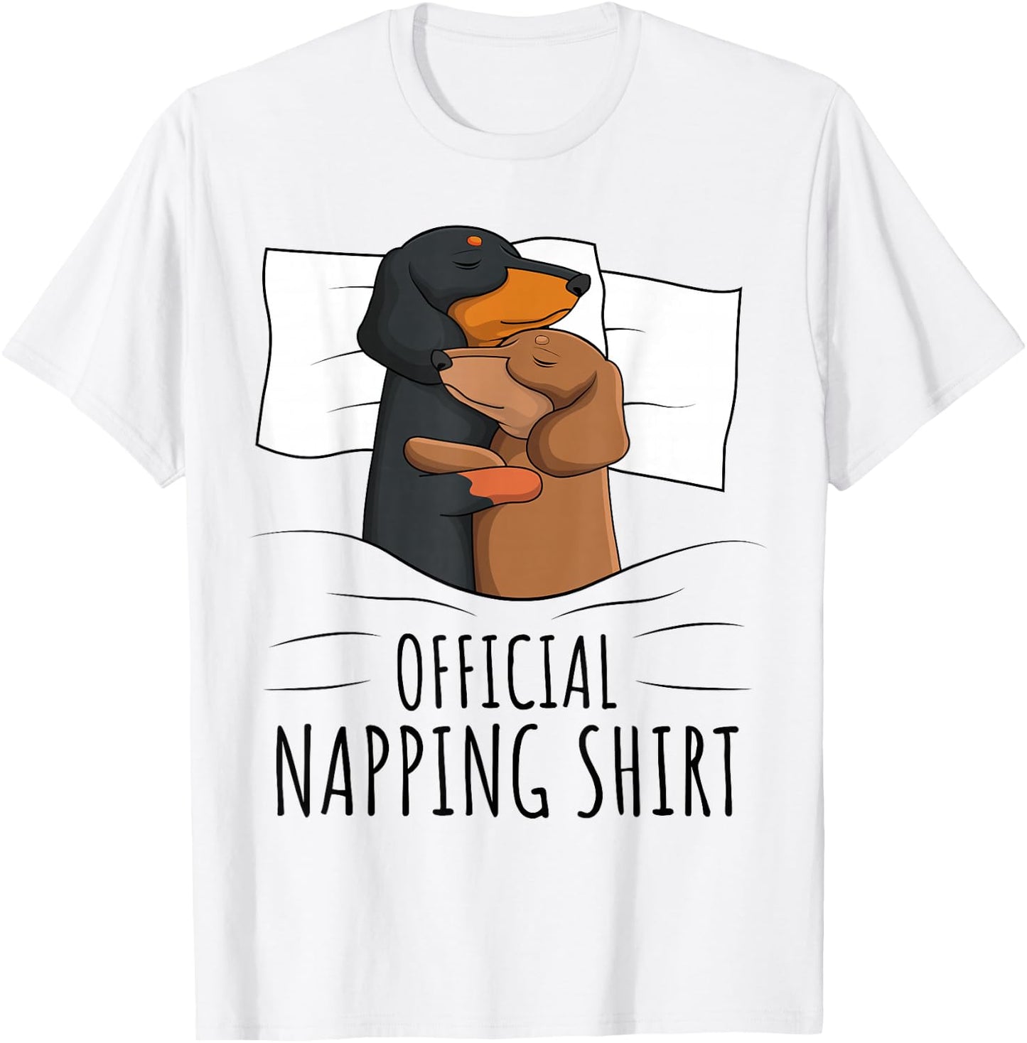 Sleeping Dachshund Dog Lover Weiner Dog Official Napping T-Shirt - T-Shirt | White