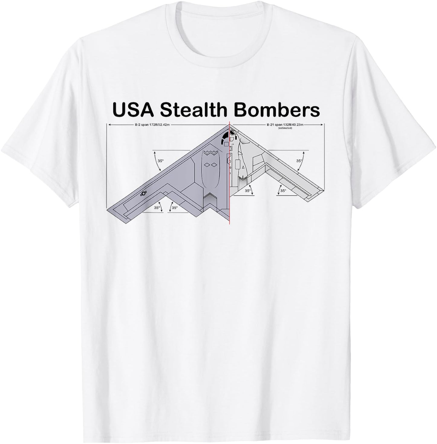 USA Stealth Bombers B-21 Raider VS B-2 Spirit Specs B21 T-Shirt - T-Shirt | White