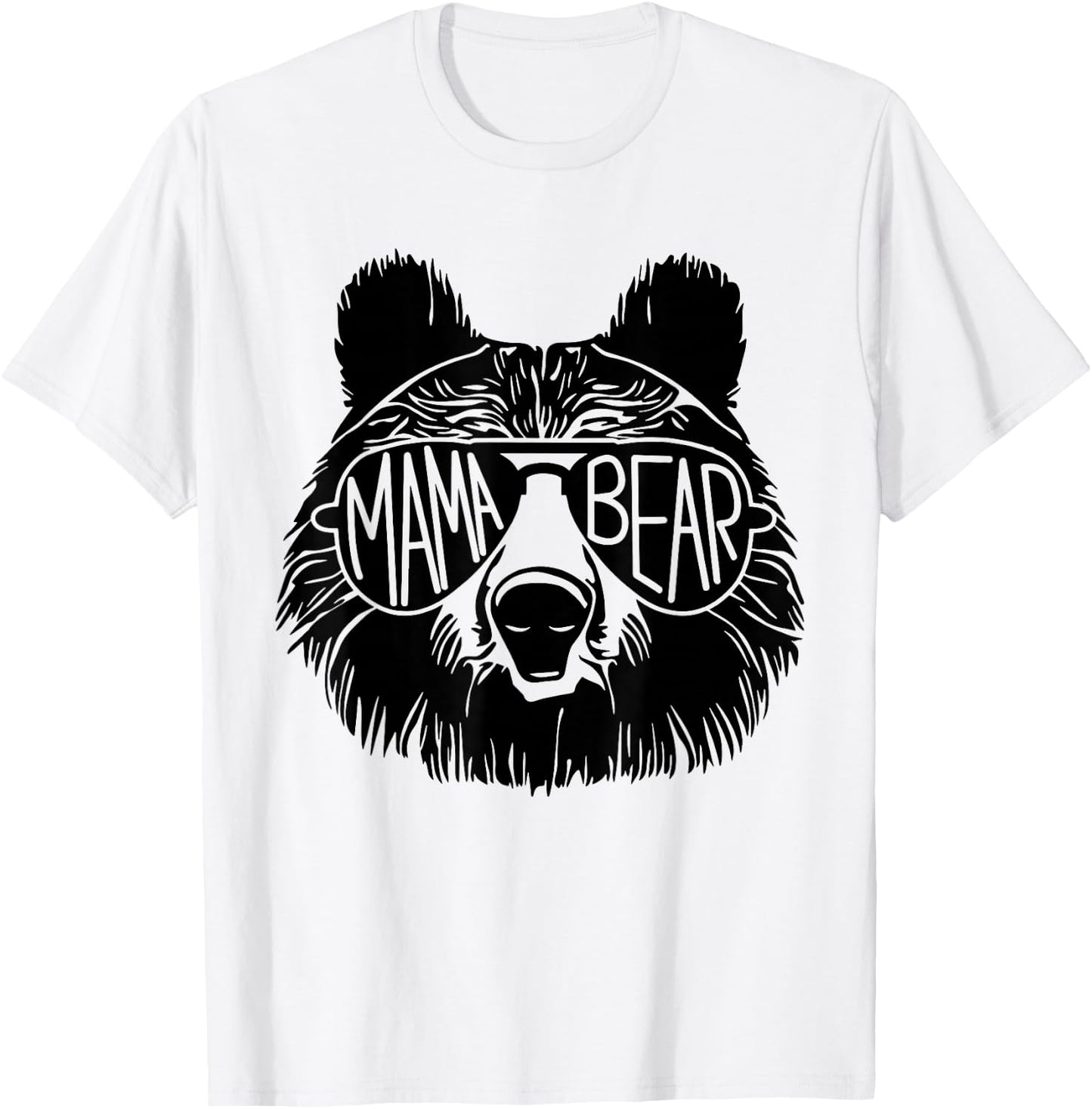 Mama Bear Face Sunglasses Mother Mom Mommy Mother's Day T-Shirt - T-Shirt | White