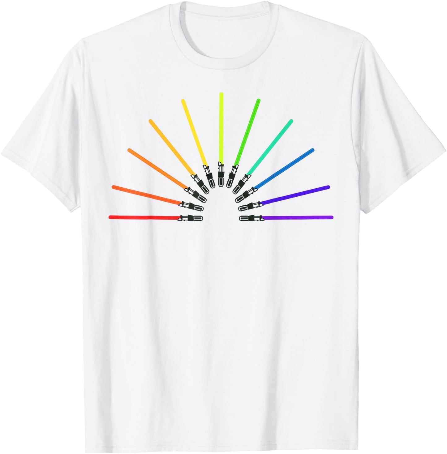 Star Wars Rainbow Lightsabers T-Shirt - T-Shirt | White