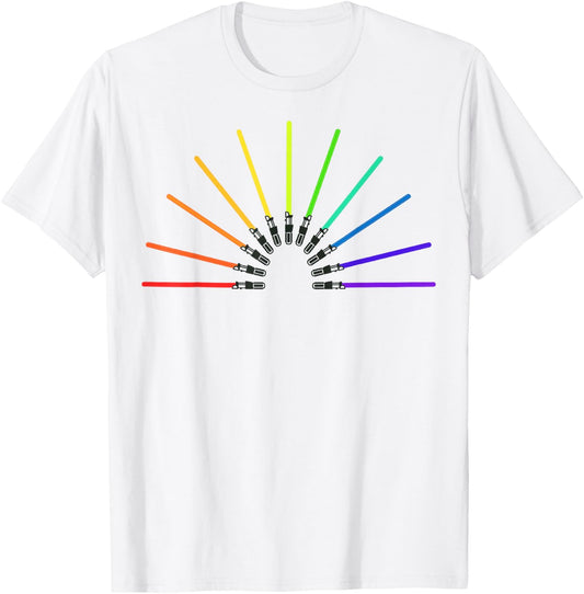 Star Wars Rainbow Lightsabers T-Shirt - T-Shirt | White