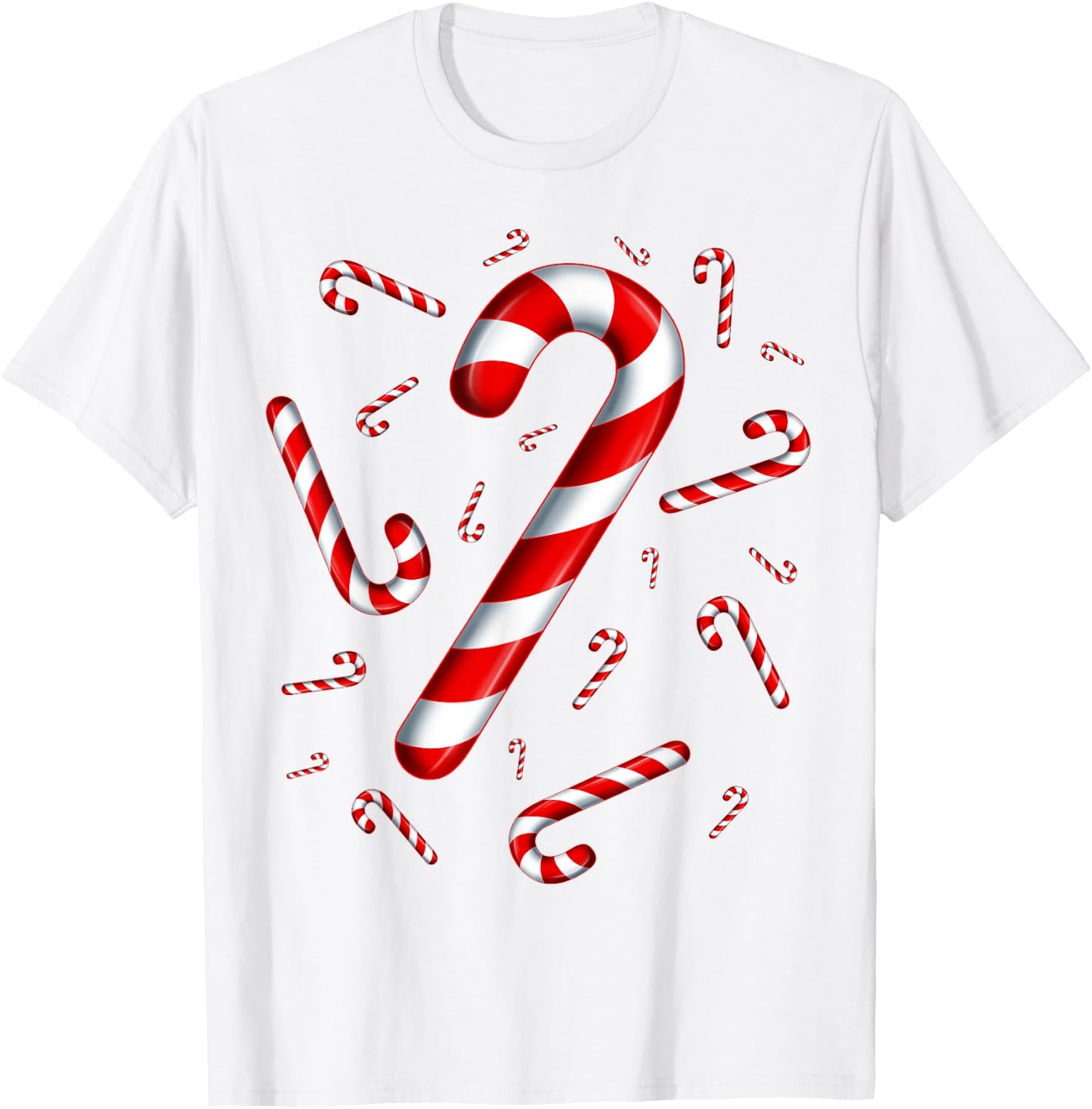 Christmas Flying Candy Cane Lover Taster Red and White Woman T-Shirt - T-Shirt | White