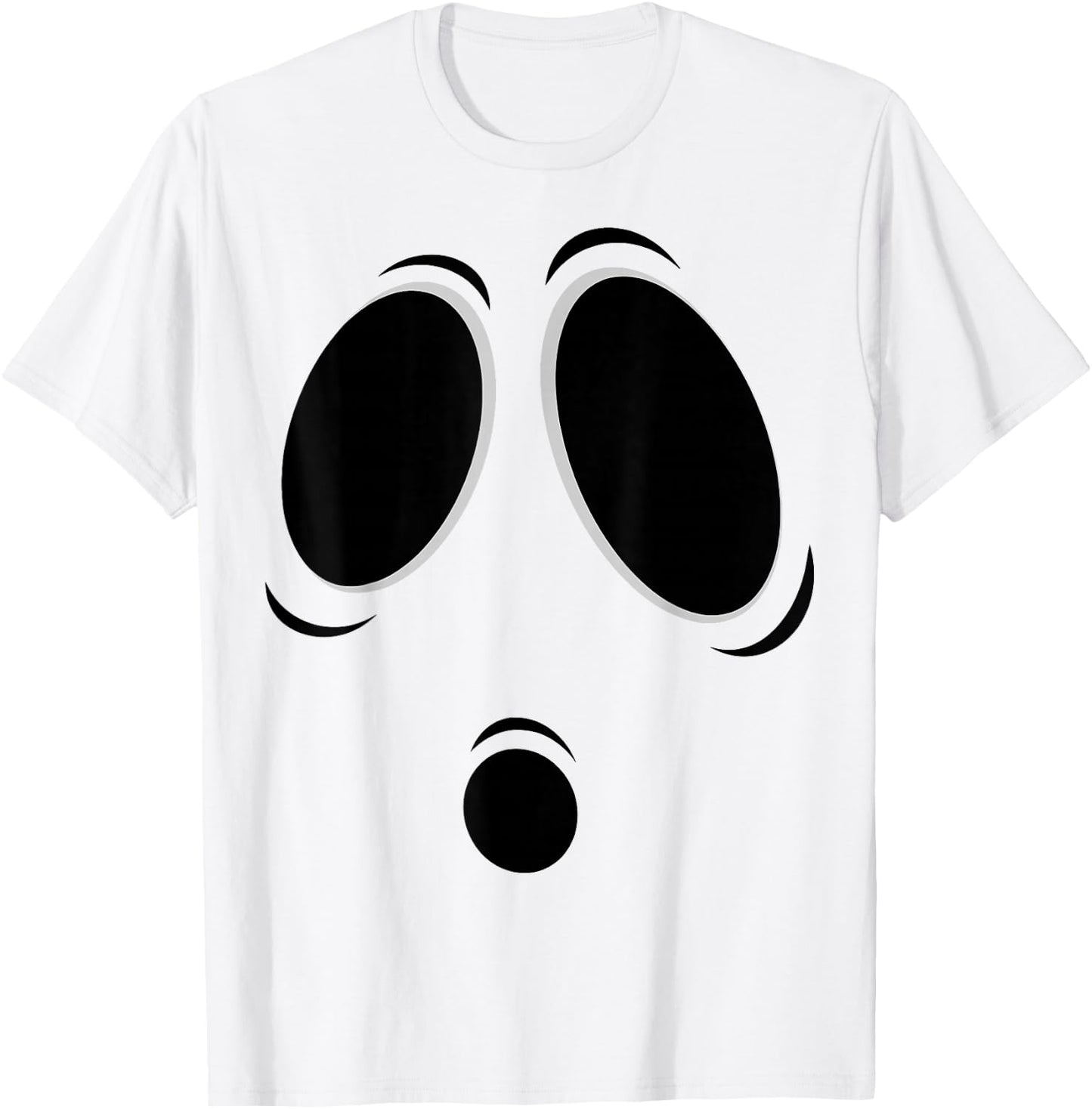 Funny Halloween Ghost Spooky Boo Face Graphic T-Shirt - T-Shirt | White