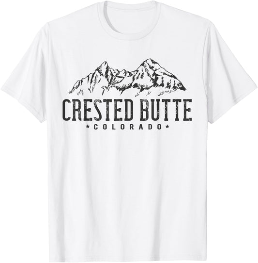 Crested Butte Mountain Colorado T-Shirt - T-Shirt | White