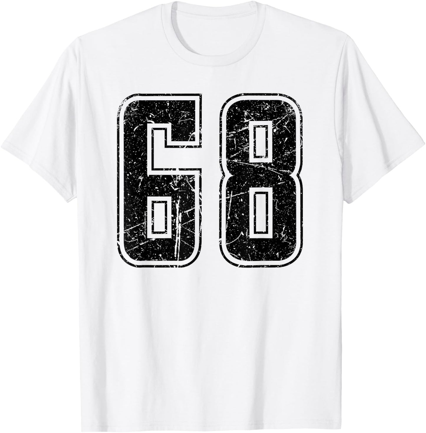 Number 68 Distressed Grunge Vintage Jersey Team Fan T-Shirt - T-Shirt | White