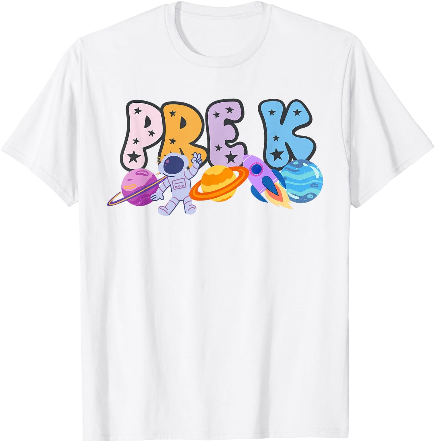 Pre K Grade Outer Space Solar System Planet T-Shirt - T-Shirt | White