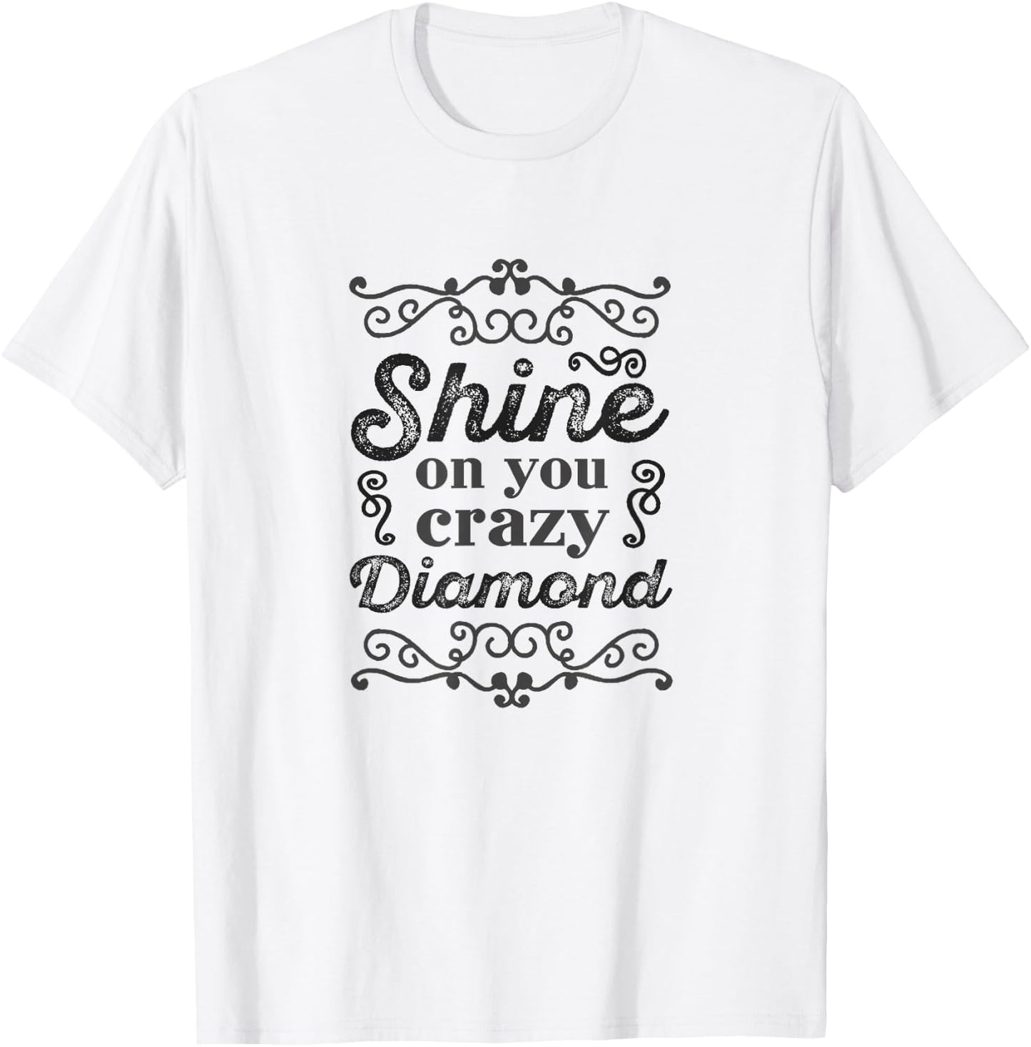 Shine On You Crazy Diamond Graphic Rock T-Shirt - T-Shirt | White