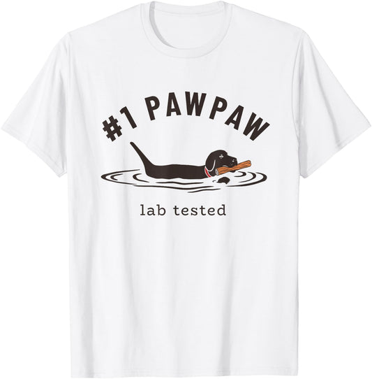Black Lab #1 PawPaw - Labrador Retriever Owner Grandpa T-Shirt - T-Shirt | White