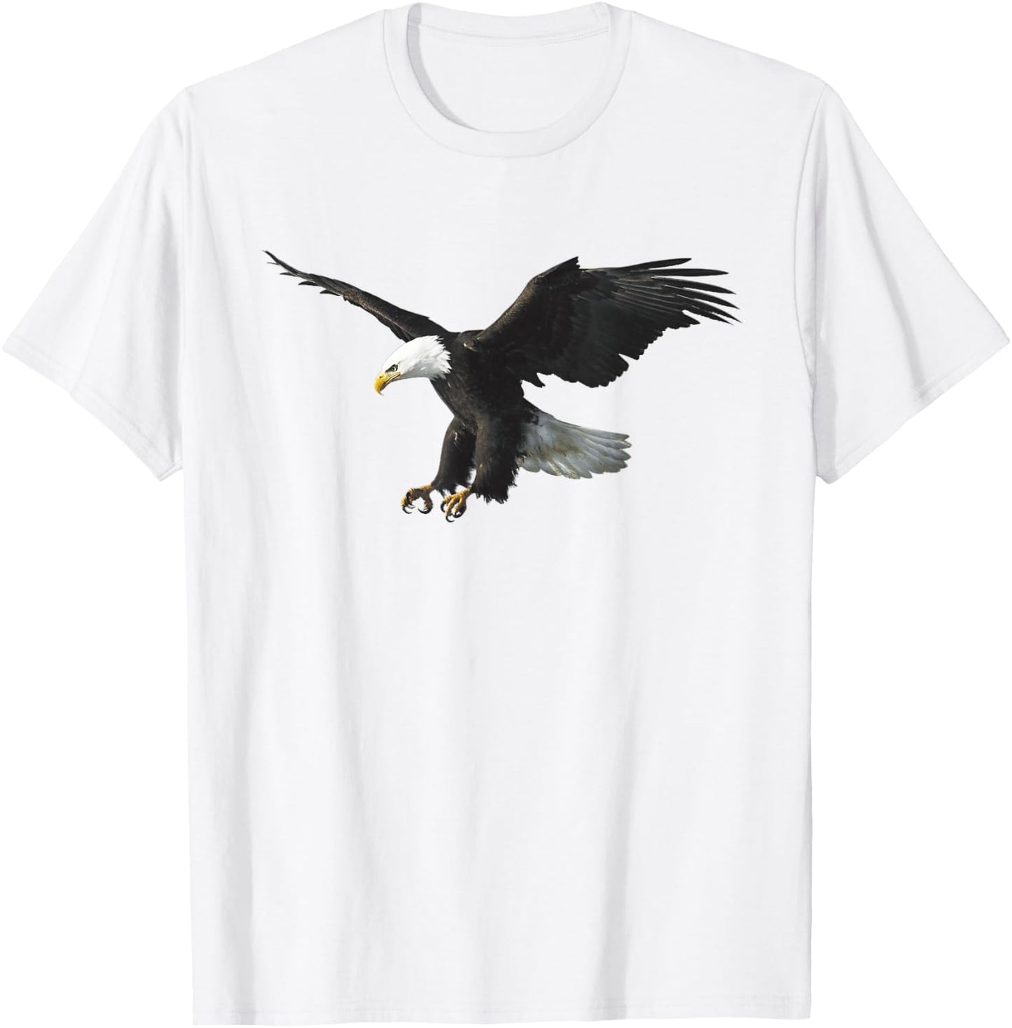 Majestic Flying American Bald Eagle Photo Portrait T-Shirt - T-Shirt | White